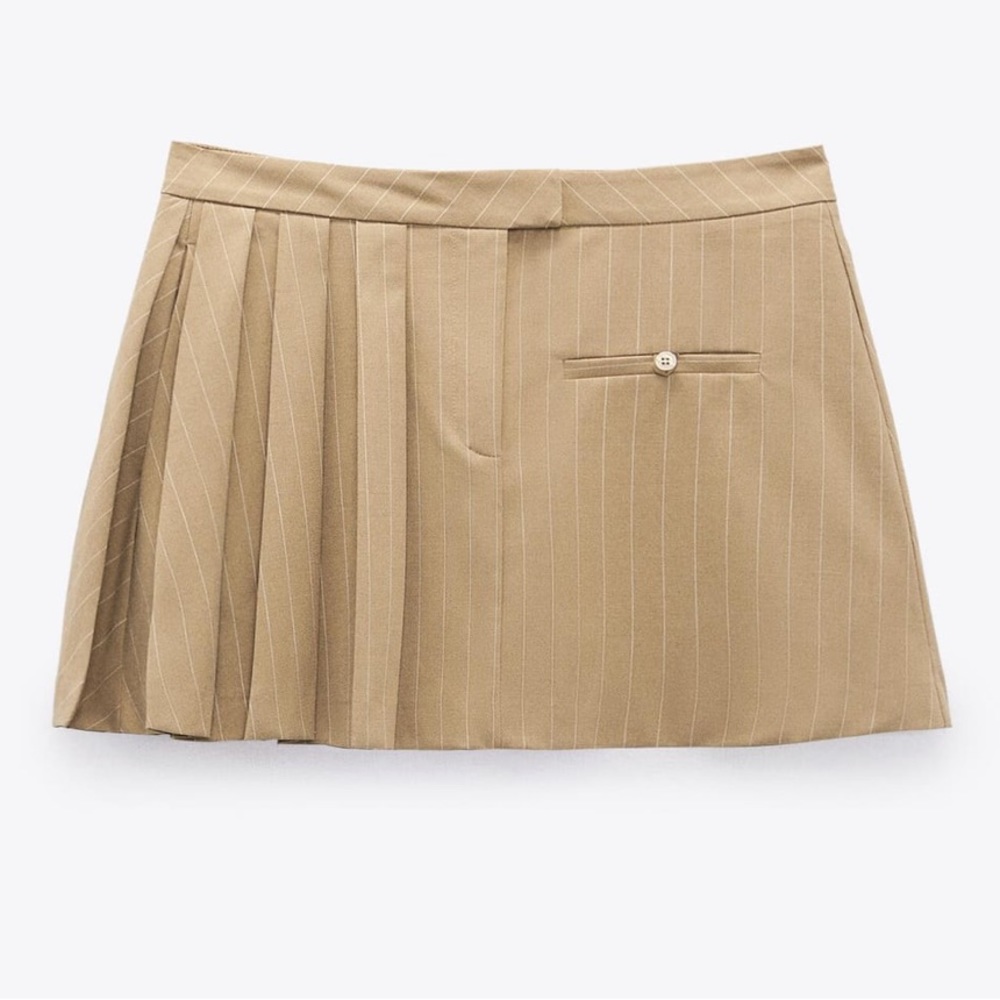 NWT Zara Pinstripe Box Pleat Skirt (s) 3067/003